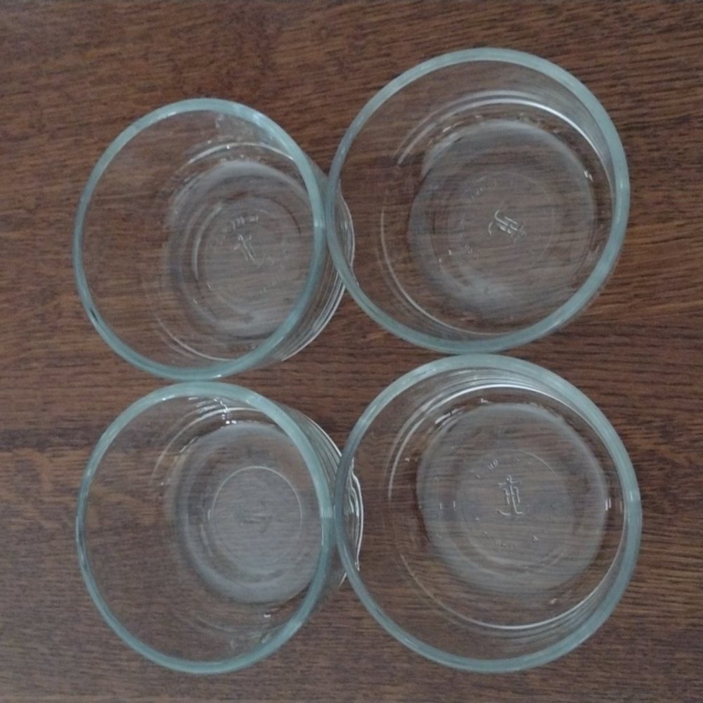 Anchor Hocking Clear Glass Set Of 4 Bowls (b630)
